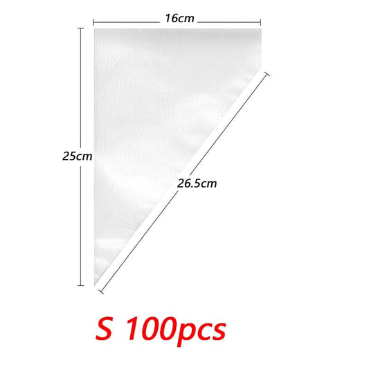 100 PCS Disposable Pastry Bag S/M/L Piping Bag for Baking