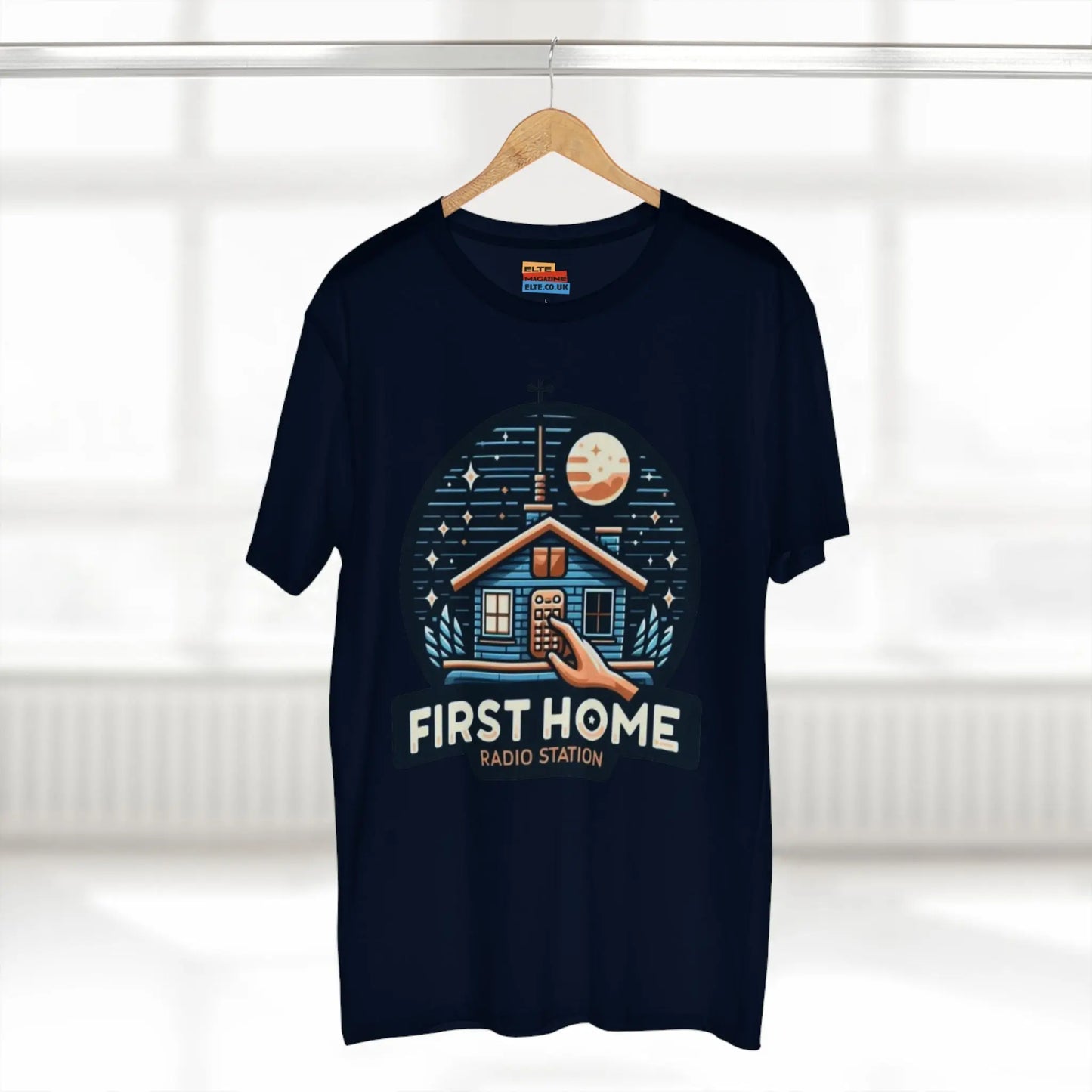 First Home Radio Station Graphic Tee - Celebrate Unity and Nostalgia Printify