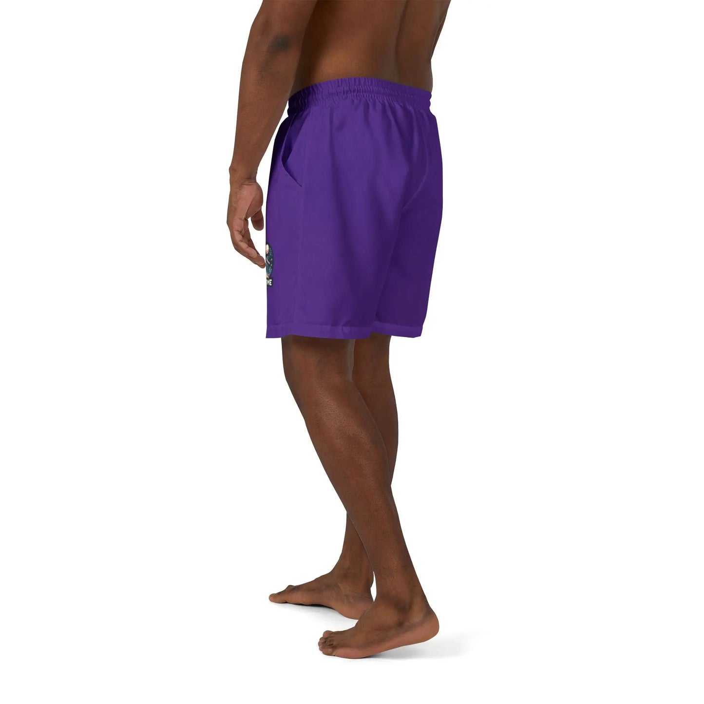 Purple Unisex Swim Shorts with 'First Home' Design | Beachwear, Summer Shorts, Pool Party, Vacation Essentials, Gift Idea Printify