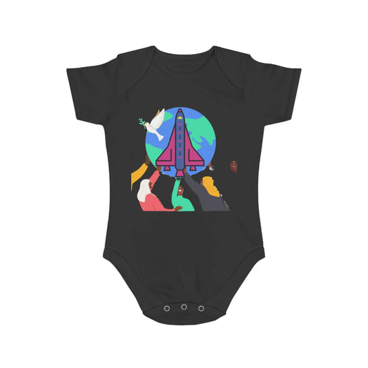 Space Adventure Baby Bodysuit, Perfect Gift for New Parents, Baby Shower, Cosmic Baby Clothes, Playful Infant Onesie Printify