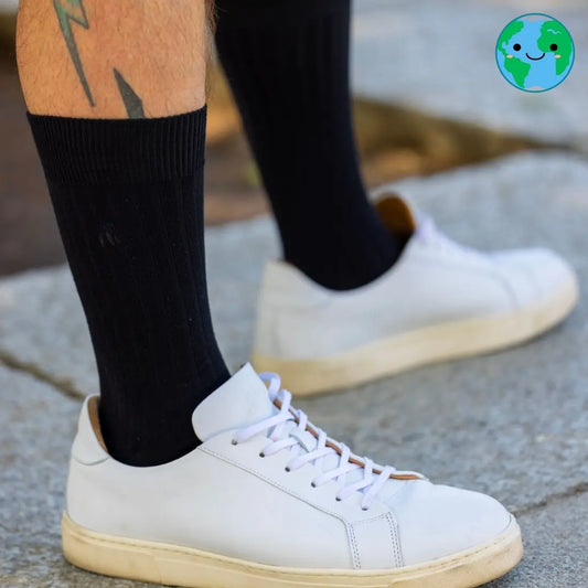 Jet Black Bamboo Socks Swole Panda