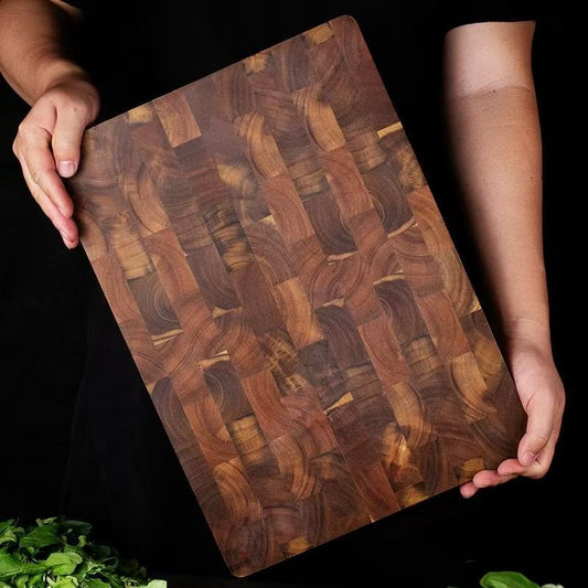 Solid Wood Cutting Board Acacia Mangium Chessboard Grid Cutting Board
