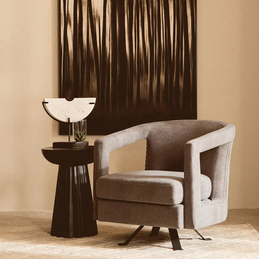 Hestia Ash Velvet Swivel Chair Orsina