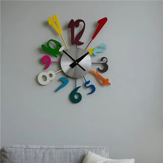 Franci Multi Colour Funky Numbers Wall Clock Orsina