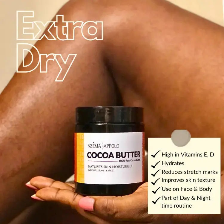 Nzema Appolo Unrefined Raw Cocoa Butter 250ml - Extra Dry Skin/ Stretch Marks Nzema Appolo