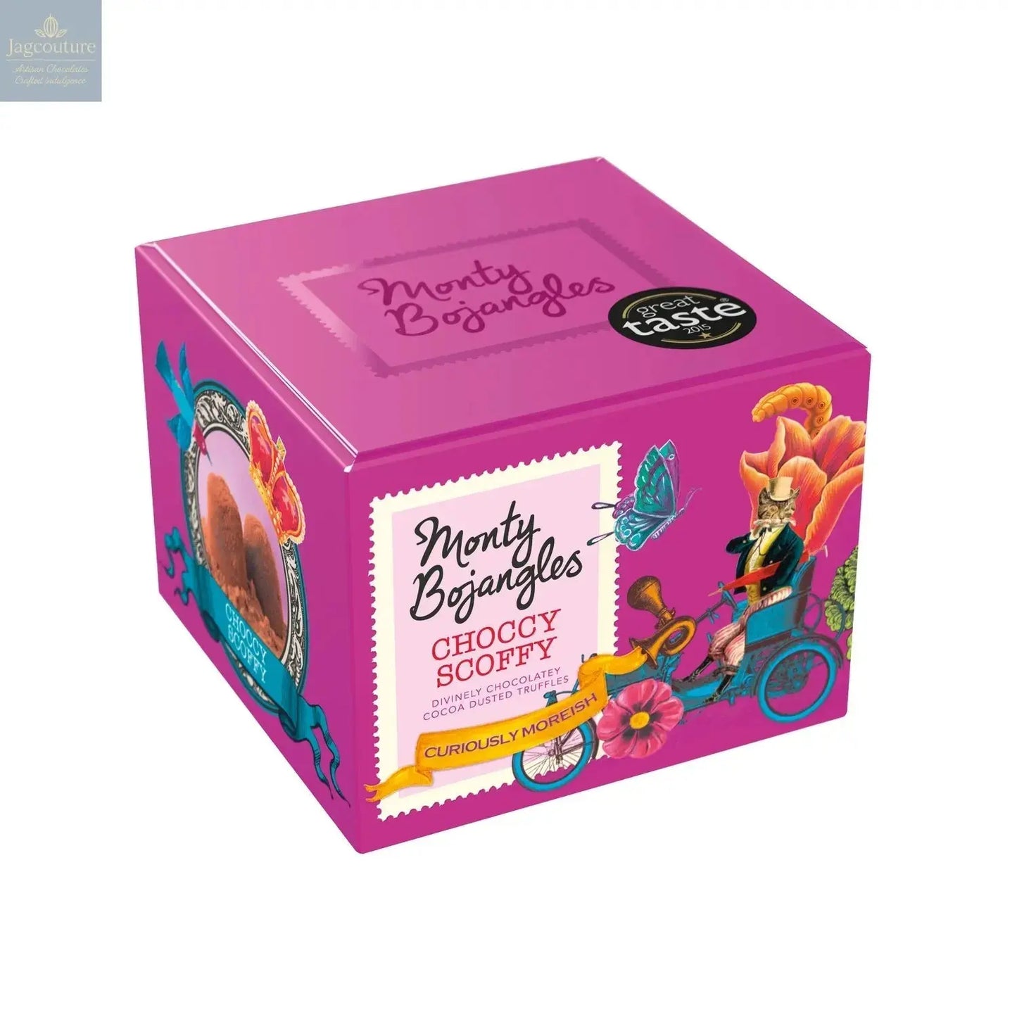 Choccy Scoffy gift box of chocolatey flavoured cocoa dusted truffles Jag Couture Chocolates