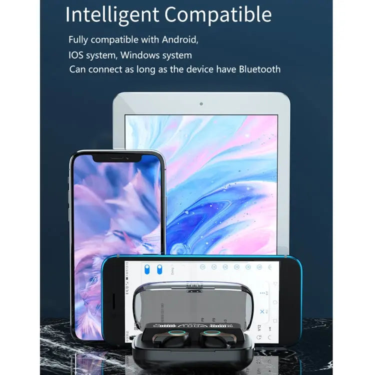 M18 Bluetooth 5.1 LED Display Screen Waterproof Wireless Bluetooth Earphone with Charging Box, M18 Mira Sales