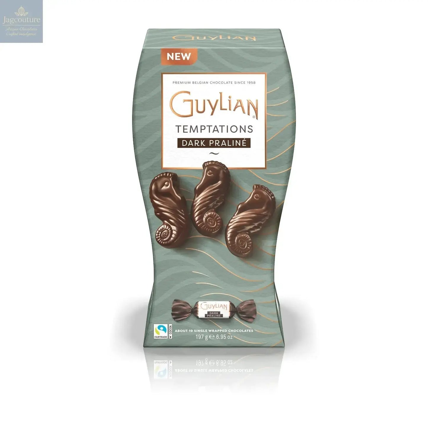 Guylian Temptations twist wrapped dark praline filled seahorses Jag Couture Chocolates