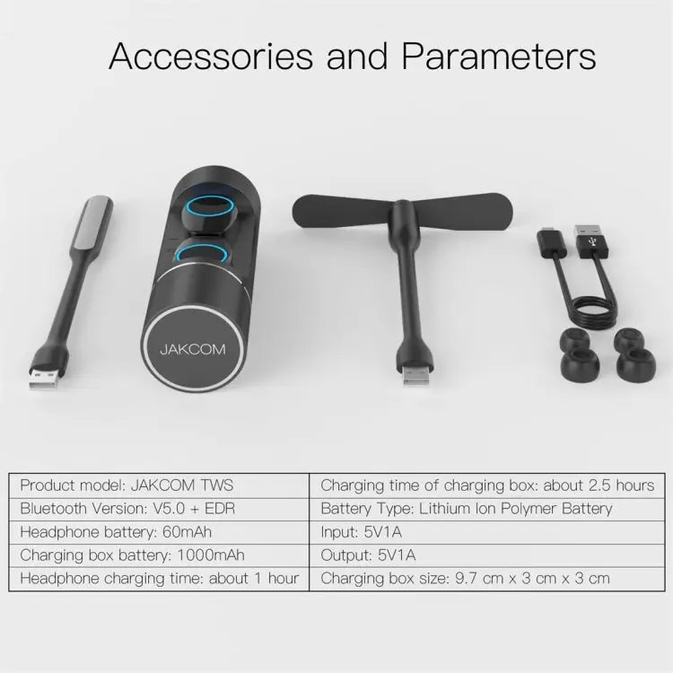 JAKCOM TWS Bluetooth 5.0 Multi-function Waterproof Wireless Bluetooth Headset Mira Sales