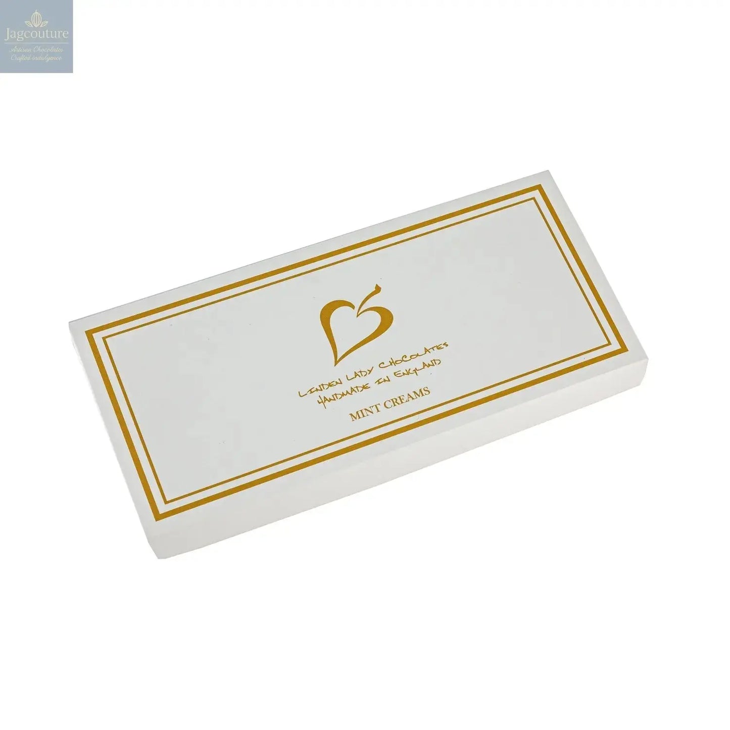 Linden Lady white gift box of mint creams Jag Couture Chocolates