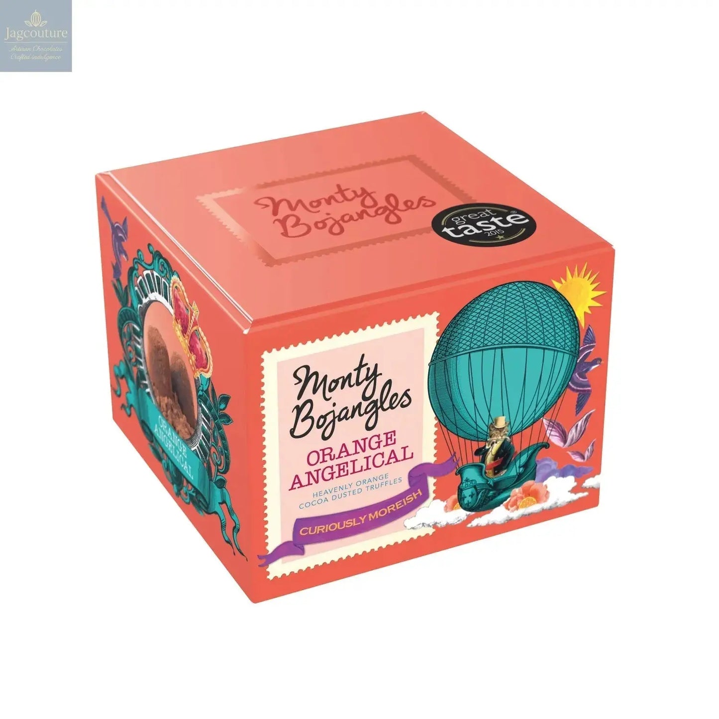 Orange Angelical gift box of cocoa dusted truffles with candied orange peel Jag Couture Chocolates