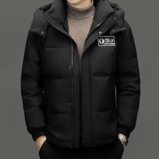 Winter New Down Jacket Men's Thick Warm White Duck Casual Coat Hooded Cold-proof Jack Clothing