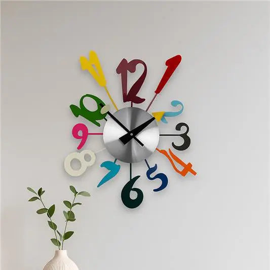 Franci Multi Colour Funky Numbers Wall Clock Orsina