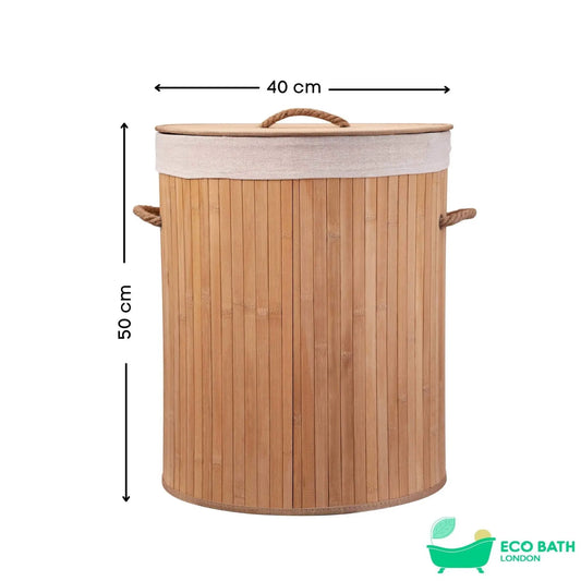 Eco Bath London Bamboo Laundry Basket with Lid and Removable Lining Eco Bath London