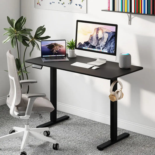 120 x 60 CM Electric Standing Computer Desk with 3 Memory Preset-Black Blue Pirate
