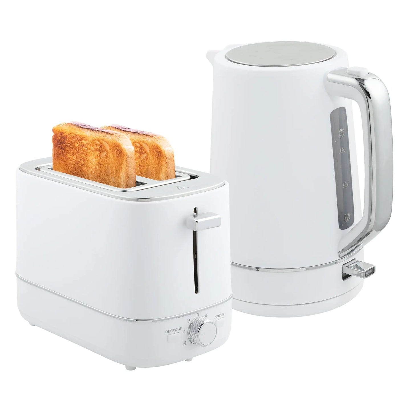 HOMCOM 1.7L 3000W Fast Boil Electric Kettle and 2 Slice Toaster Set InStock