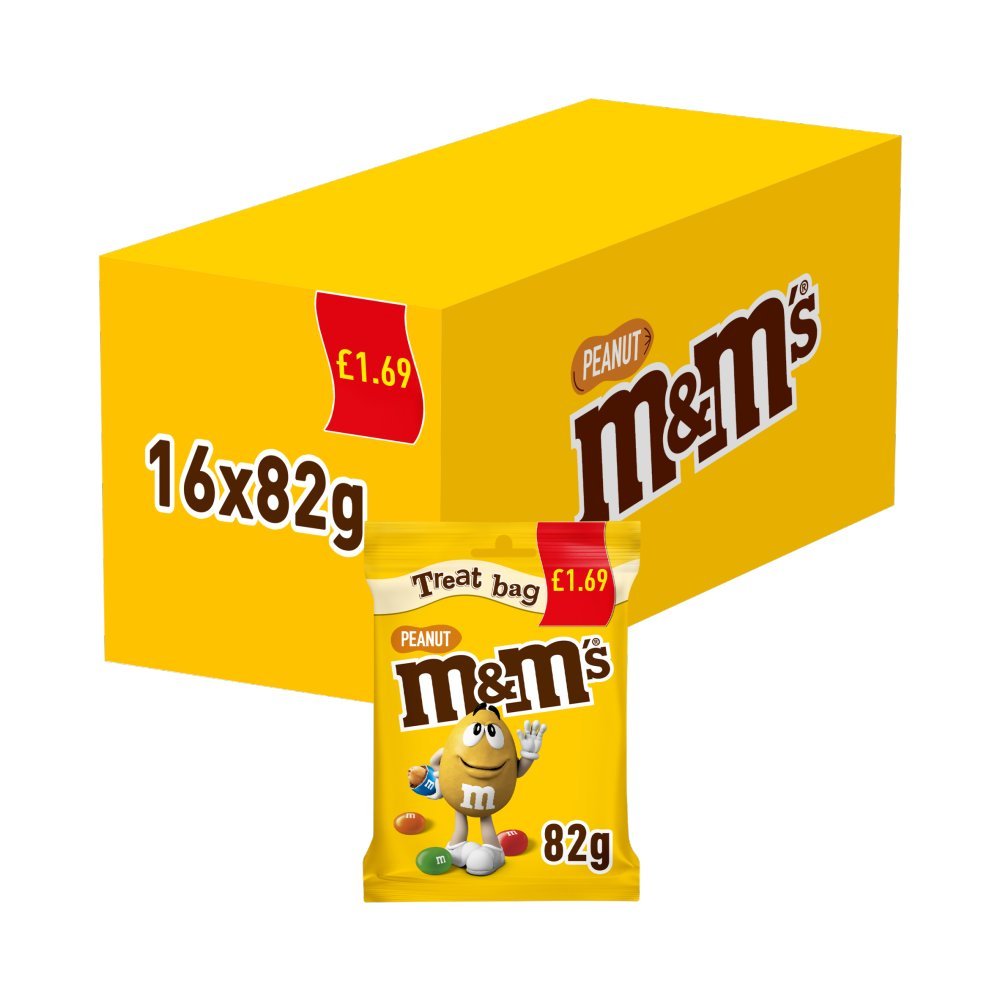M&M's Crunchy Peanut & Milk Chocolate Bites Treat Bag 82g (Box of 16)