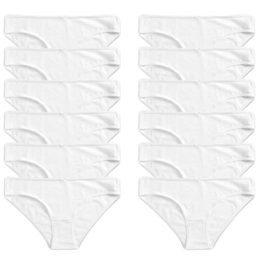 Daisy Dreamer 12 Pack Women 100% Cotton High Leg Bikini Briefs With Stretch Waistband Sock Stack