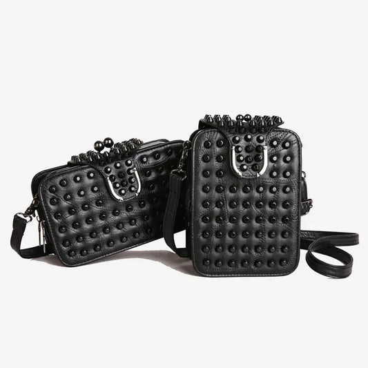 Trendy Rivet Embellished Ladies Crossbody Bag New Style Single Shoulder Bag Fashionable Clutch Small Square Bag For Women WholesaleHQ