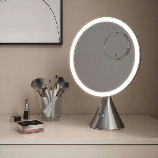 LumiGlam Pro Cosmetic Vanity Mirror in Chrome hollywood mirrors