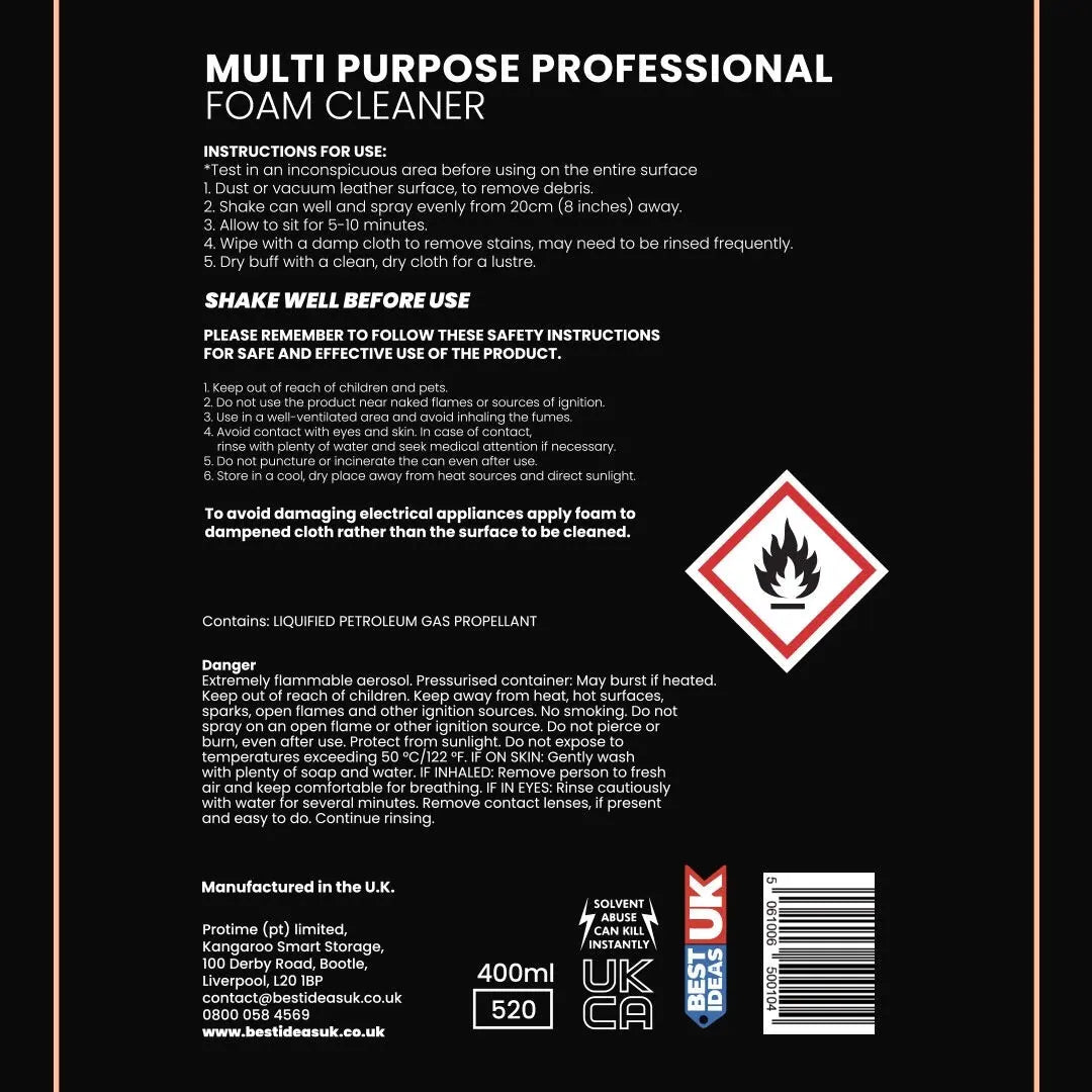 Profoam - Leather Cleaner | Musk Scent Best Ideas UK