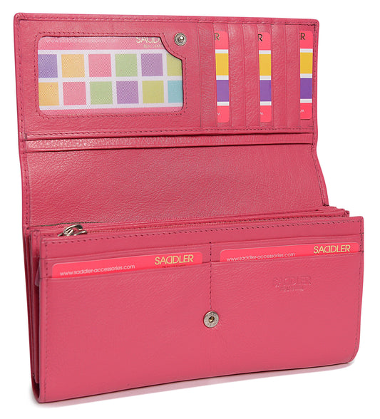 Large Leather Multi-Section Purse "Grace" – Handmade by Saddler | RFID Protected & Gift Boxed
