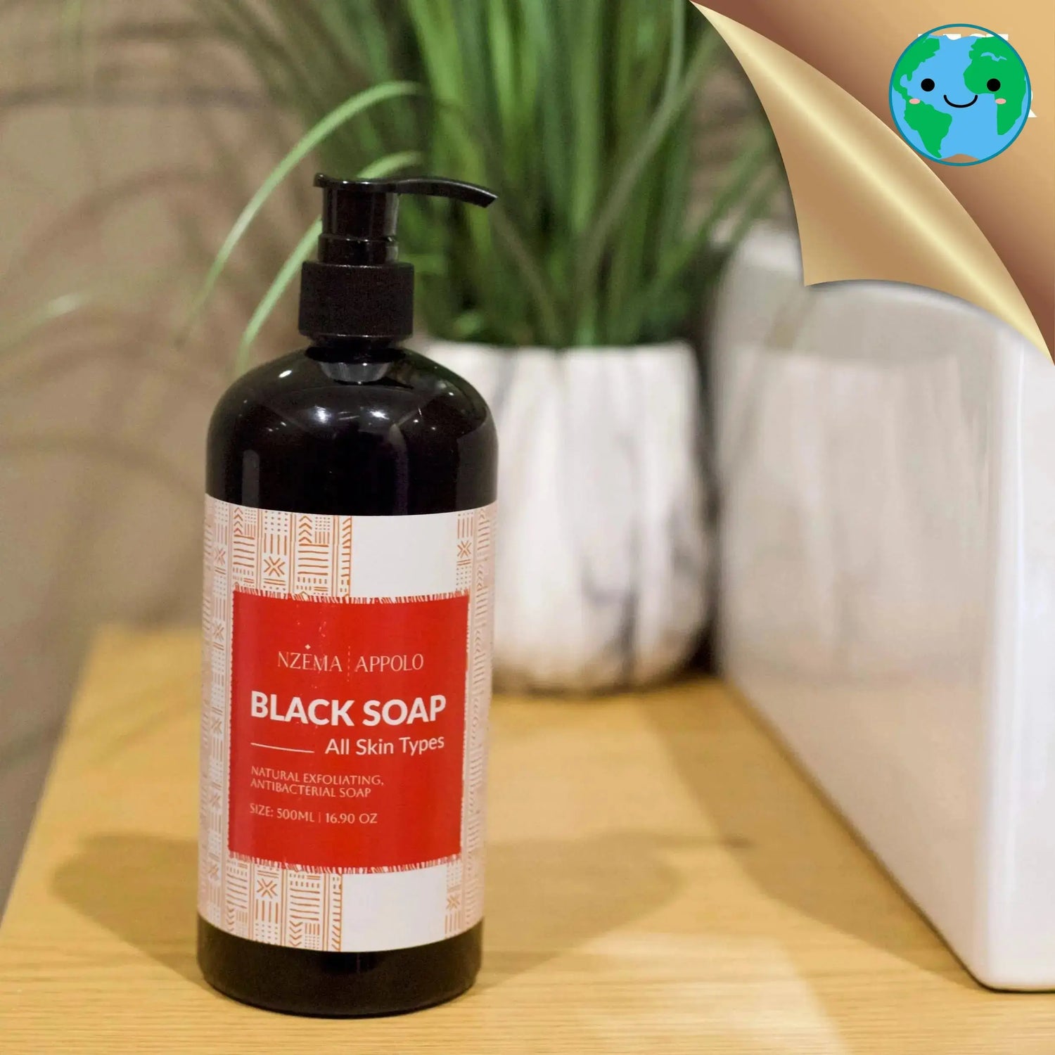 Nzema Appolo Africa Liquid Black Soap Shower Gel 500ml - Deep Exfoliation Nzema Appolo