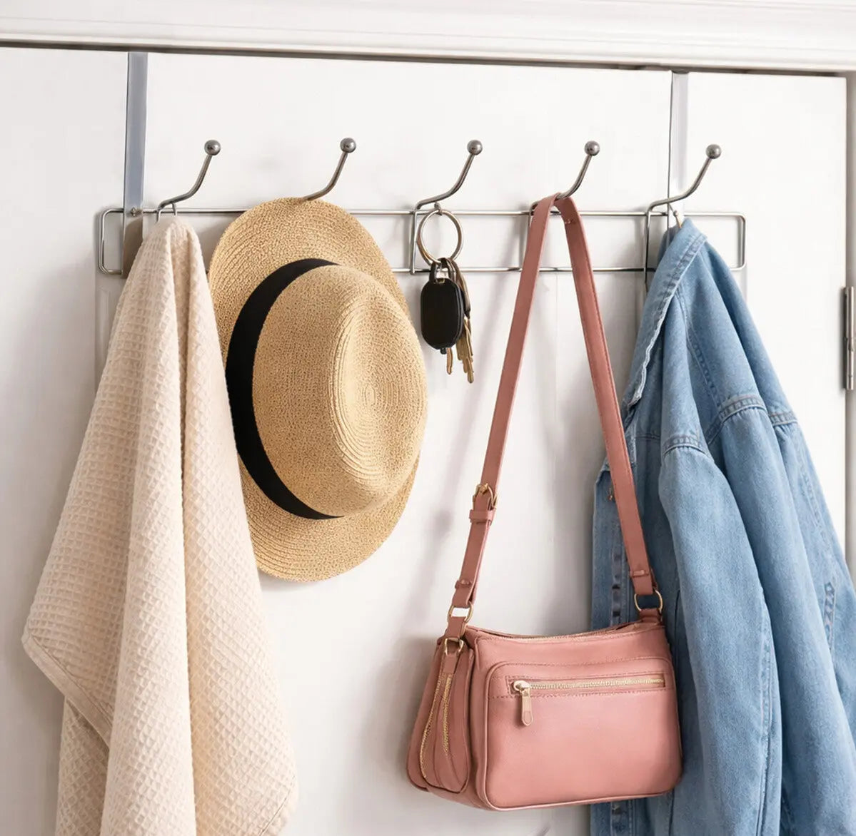 Ten Hook Over Door Chrome Hanger | Chic Orsina