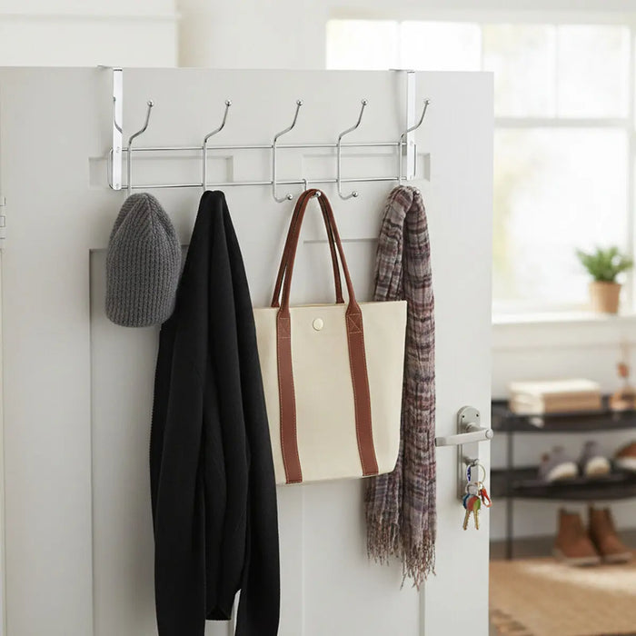 Ten Hook Over Door Chrome Hanger | Chic Orsina