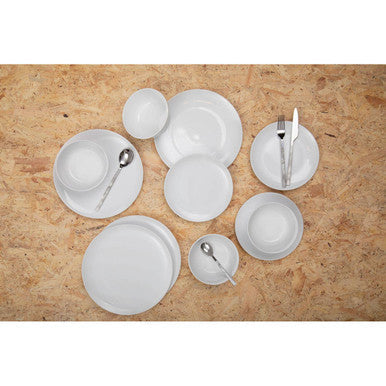 16 Piece White Faux Marble Cutlery Set | Avie