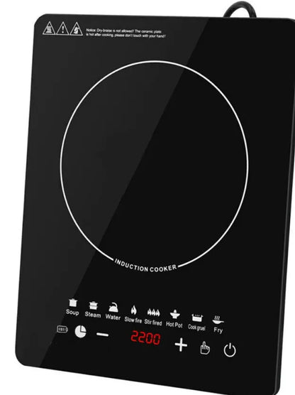 2200W Black Crystal Panel Induction Cooker Preciousvita