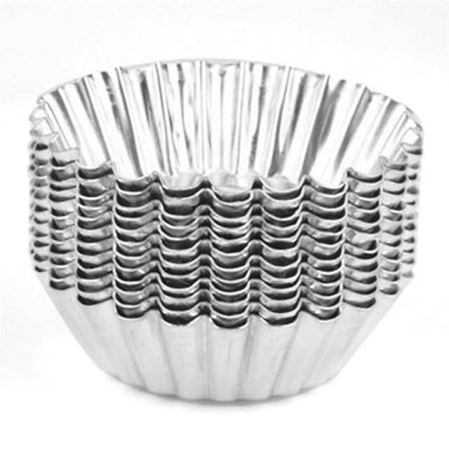 10 Pcs - Reusable Silver Stainless Steel Cupcake Tart Mold