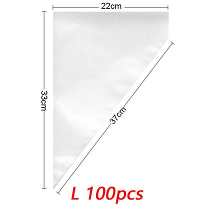 100 PCS Disposable Pastry Bag S/M/L Piping Bag for Baking