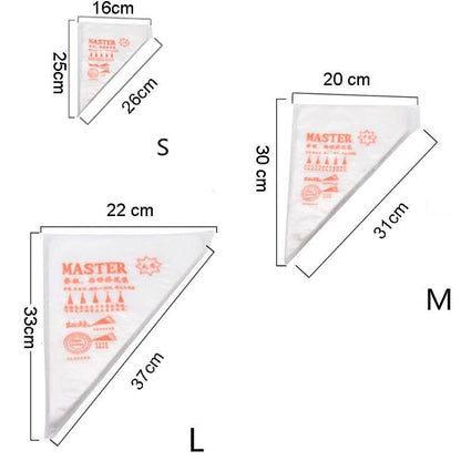 100 PCS Disposable Pastry Bag S/M/L Piping Bag for Baking