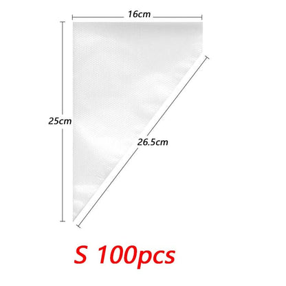 100 PCS Disposable Pastry Bag S/M/L Piping Bag for Baking
