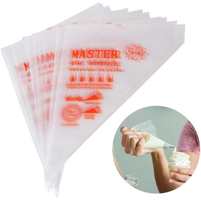 100 PCS Disposable Pastry Bag S/M/L Piping Bag for Baking
