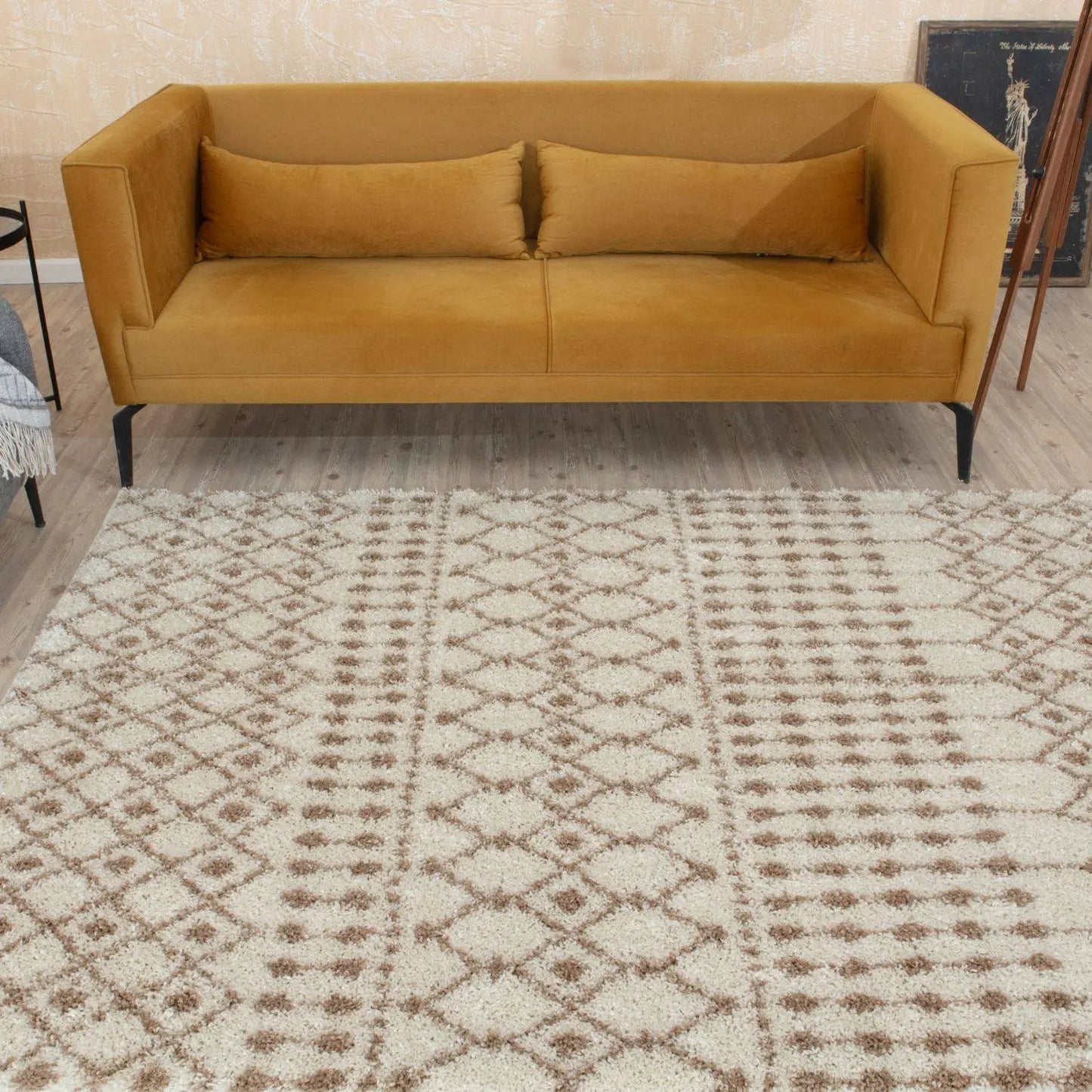 Moroccan Ivory Beige Shaggy Rug | 1030 The Rugs