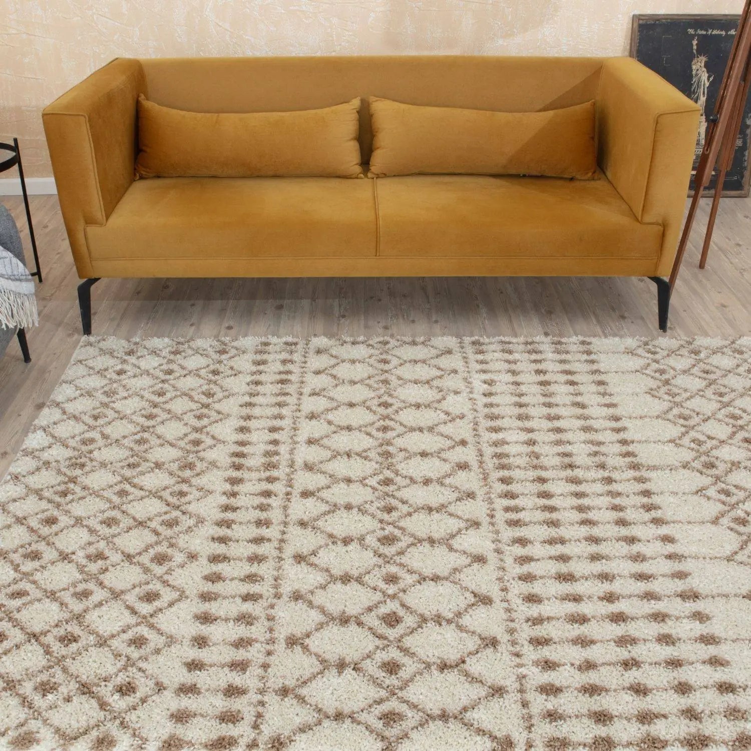 Moroccan Ivory Beige Shaggy Rug | 1030 The Rugs