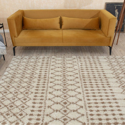 Moroccan Ivory Beige Shaggy Rug | 1030 The Rugs