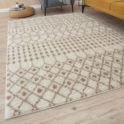 Moroccan Ivory Beige Shaggy Rug | 1030 The Rugs