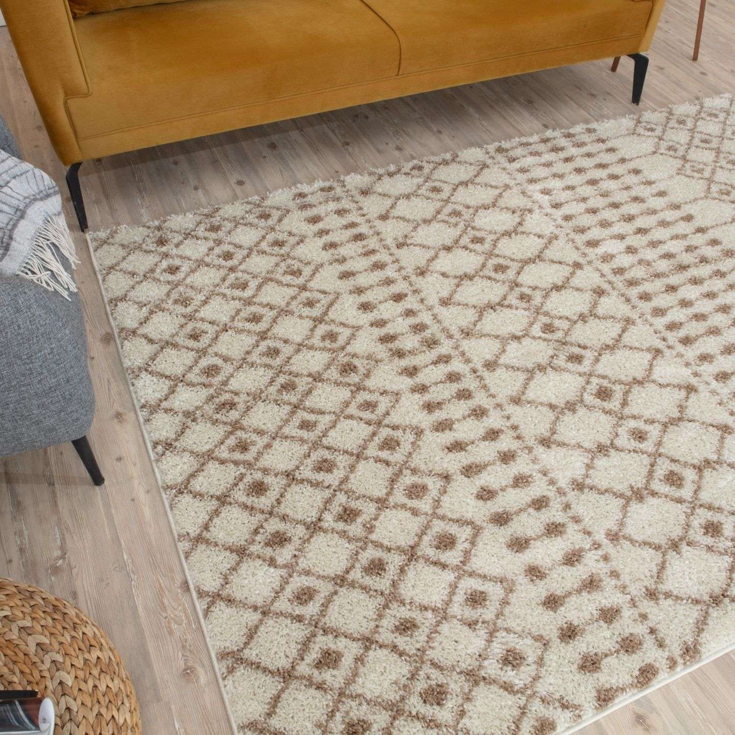 Moroccan Ivory Beige Shaggy Rug | 1030 The Rugs