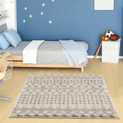 Moroccan Ivory Beige Shaggy Rug | 1030 The Rugs