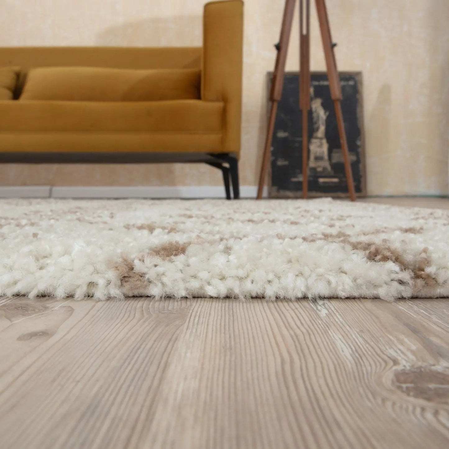 Moroccan Ivory Beige Shaggy Rug | 1030 The Rugs