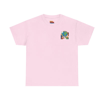 Earth Heart Graphic Tee - Colorful Environmental Awareness T-Shirt