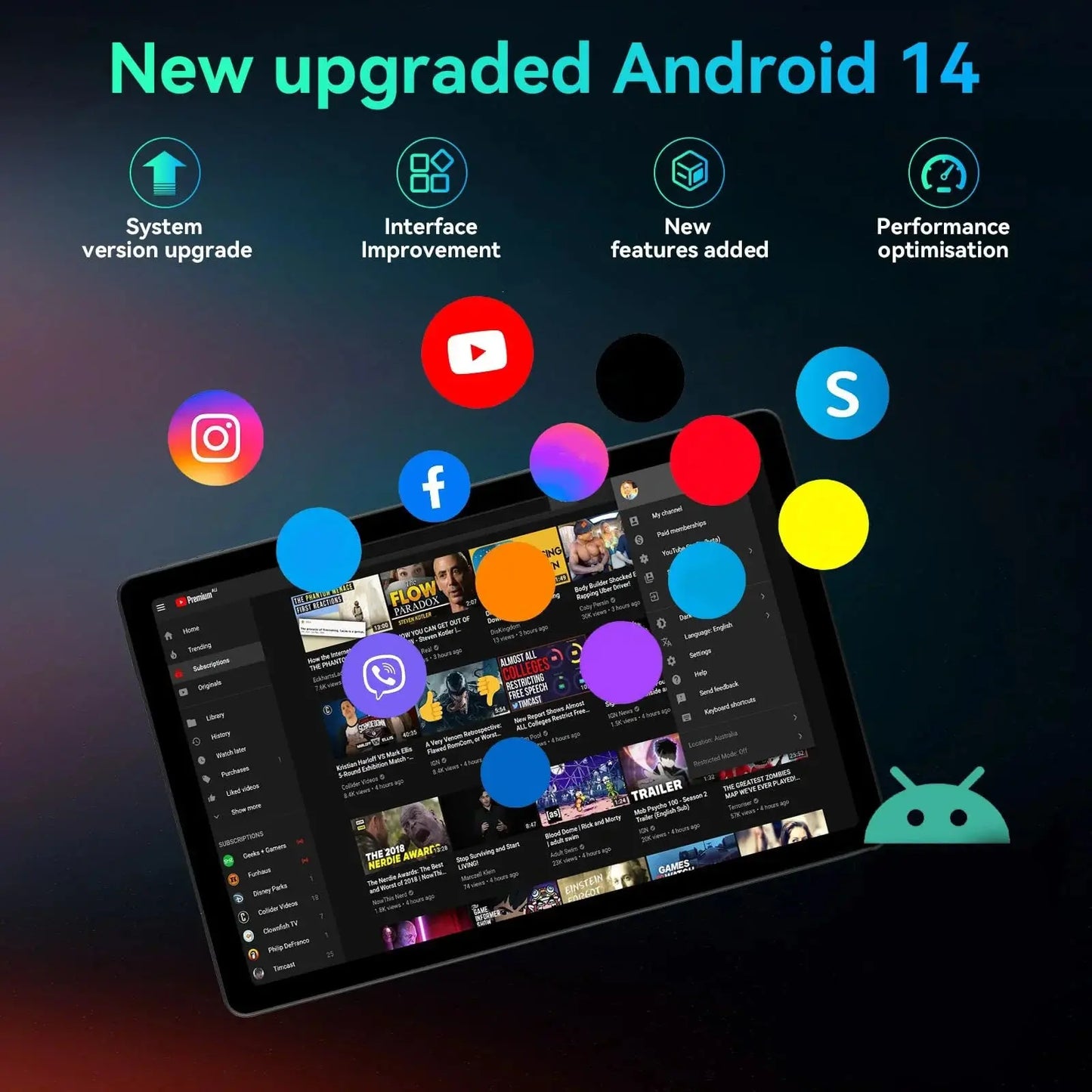 11 Inch Tablet Android 14 HD IPS Display Computer, 10GB RAM, 64GB Storage WiFi Best Home Gadgets