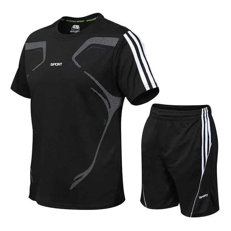 Men's Breathable Activewear Set - Moisture-Wicking T-Shirt & Quick-Dry Shorts Allen-Fitness