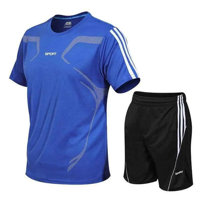 Men's Breathable Activewear Set - Moisture-Wicking T-Shirt & Quick-Dry Shorts Allen-Fitness