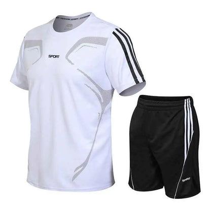 Men's Breathable Activewear Set - Moisture-Wicking T-Shirt & Quick-Dry Shorts Allen-Fitness