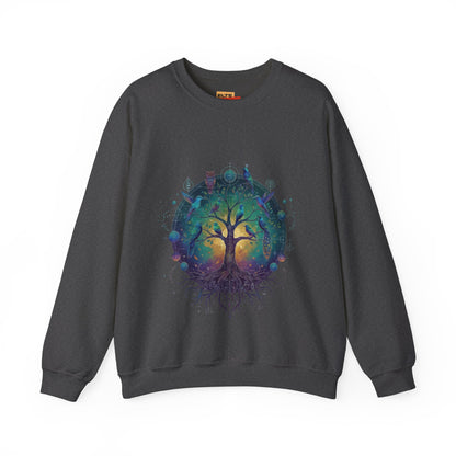 Tree of Life Crewneck Sweatshirt — Spiritual Nature Graphic Pullover