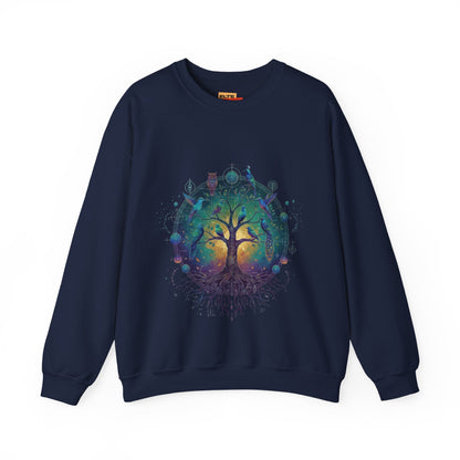 Tree of Life Crewneck Sweatshirt — Spiritual Nature Graphic Pullover